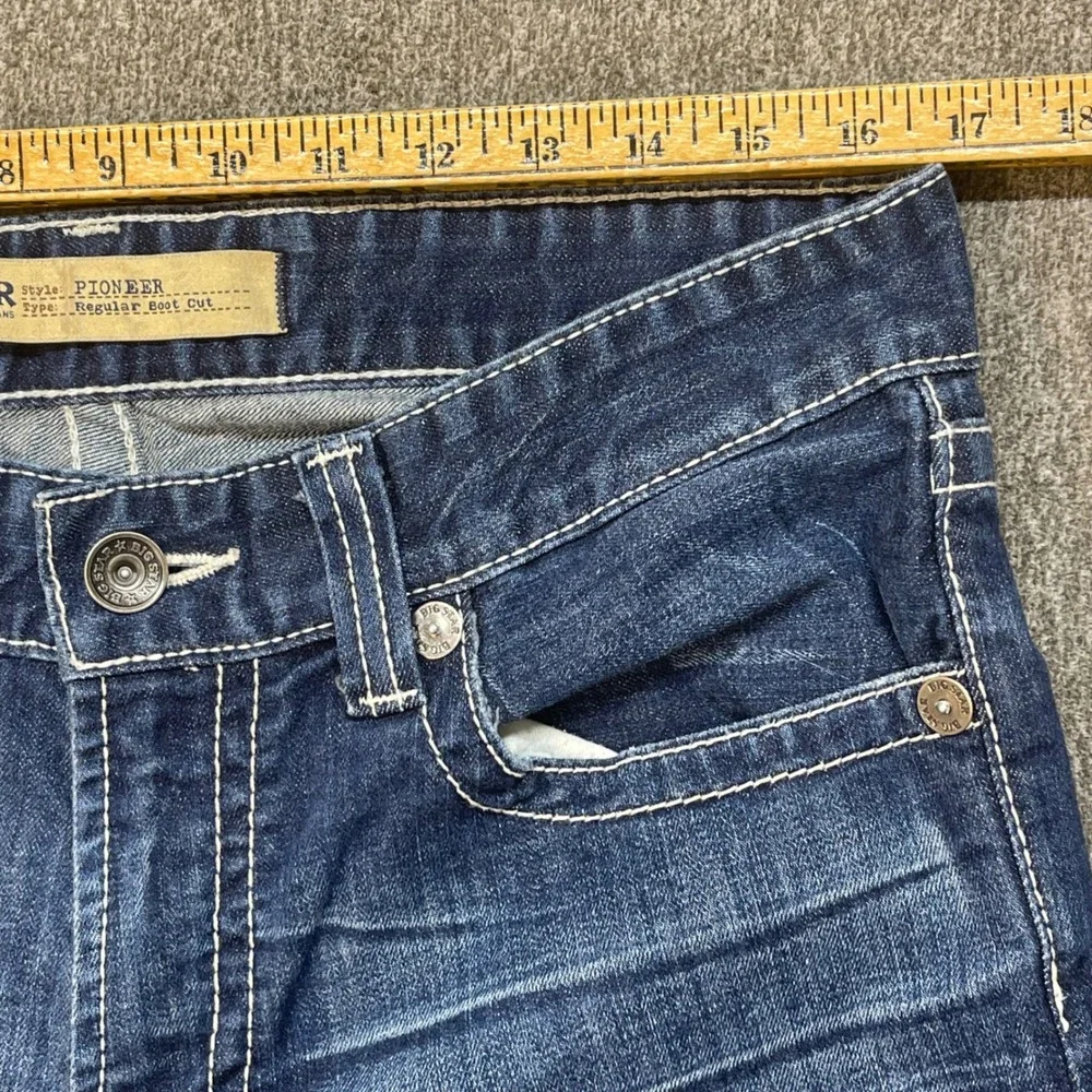 Big Star Pioneer‎ Regular Boot Cut Jeans Mens 33R Dark Wash Buckle Exclusive